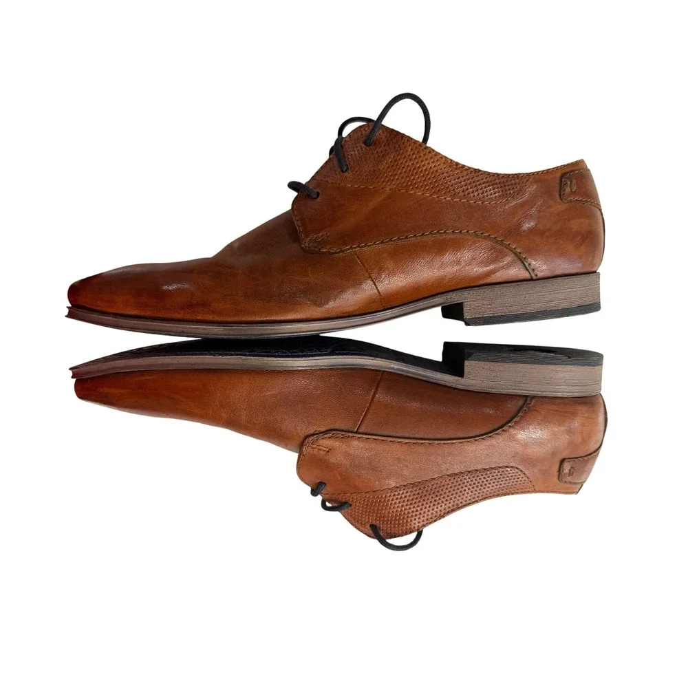 Bugatti Brown Leather Lace Up Dress Shoes Men Size‎ 43 EU 10 US Casual Formal